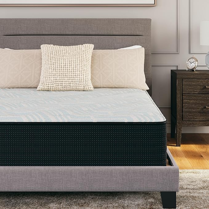 Signature Design by Ashley King Size Palisades 14 Inch Firm Hybrid Mattress with Quick Response Gel Memory Foam, Fiberglass Free, Mattress In A Box