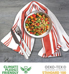 Urban Villa Kitchen Towels 100% Cotton Pack of 6 Highly Absorbent Quick Drying Soft Premium Dish Towels for Kitchen with Hanging Loop Thanksgiving Fall TeaTowels - 20x30 Inch (Rust & White Striped)