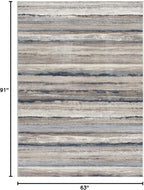 RUG BRANCH Havana 5' x 8' (5'3" X 7'7") Scandinavian Indoor Area Rug, Contemporary, Blue Brown - Living Room, Bedroom, Dining Room, and Kitchen