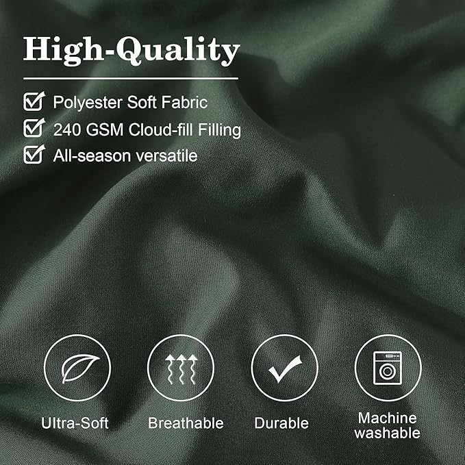 Monbix Queen Comforter Set - 7 Pieces Deep Forest Bed in a Bag Queen Bedding Sets with Comforters, All Seasons Down Alternative Comforter Bed Set with Sheets,Pillowcases & Shams