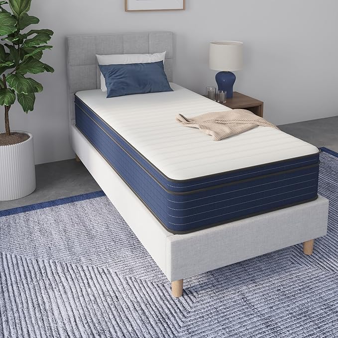 NapQueen Twin Size, 10 Inch New Victoria Hybrid Cooling Gel Infused Pocket Spring and Memory Foam Mattress, Bed in a Box, CertiPUR-US Certified