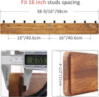 WEBI Coat Rack Wall Mount,38 9/16" Long,10 Hooks,Wood Coat Hooks Wall Mounted Coat Hanger Wall Hook Rack,Triple Hooks for Hanging Coats,Clothes,Jacket,Brown,2 Packs