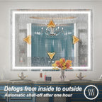 48 x 36 Inch LED Bathroom Mirror with Lights, Wall Mounted Lighted Bathroom Vanity Mirrors, Stepless Dimmable, Memory Funtion, Anti-Fog, 6000K, Shatter-Proof, Horizontal or Vertical