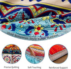 MAXYOYO Twin Size Futon Floor Mattress Shikibuton Sleeping Mats for Adults, Floor Futon with High-Density Foam, Portable Mattress for Living Room, Guest Room, Bohemian A