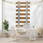 Lunarable Train Tapestry King Size, Vertical Tracks Railroad for Trains Ways of Transportation in The Old Days, Wall Hanging Bedspread Bed Cover Wall Decor, King Size, Brown White