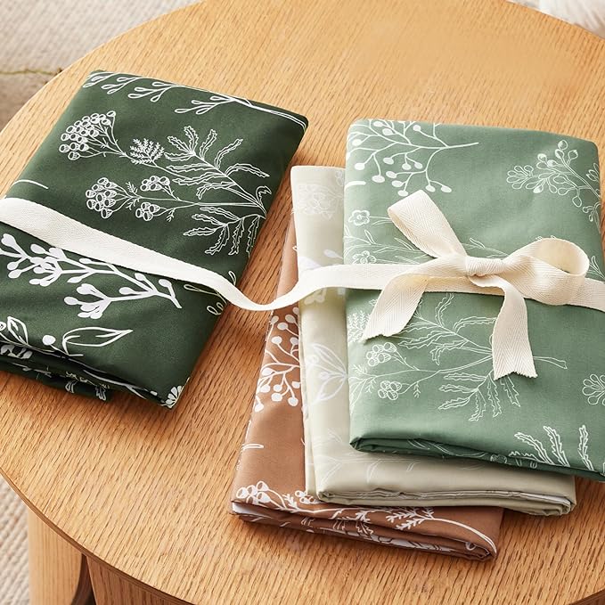 Bedsure Twin/Twin XL Comforter Set - Green Bed Set, 2 Pieces Cute Floral Bedding, 1 Soft Reversible Botanical Flowers Comforter and 1 Pillow Sham