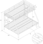 DHP Dusty Metal Bunk Bed with Secured Ladders, Twin/Full, Black