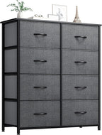 YITAHOME Storage Tower Unit with 8 Drawers - Fabric Dresser with Large Capacity, Organizer Unit for Bedroom, Living Room & Closets - Sturdy Steel Frame, Wooden Top & Easy Pull Fabric Bins