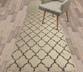 Custom Size Modern Runner Rug Carpet for Hallway Entryway Foyer Kitchen, Slip Resistant Latex Rubber Backed 31 inch Wide X Customized Length, Trellis Beige, 31 inch X 16 feet
