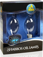 Glass Paraffin Shabbat Candle Holder Cup and Wick – Tear Drop Shape, 2 Pack – Pretty and Elegant Design – Fits Standard Candlesticks - for Paraffin Lamp Oil - No Mess Refill - Ner Mitzvah