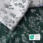 Bedsure California King Comforter Set - Emerald Bed Set, 3 Pieces Cute Floral Bedding, 1 Soft Reversible Botanical Flowers Comforter and 2 Pillow Shams