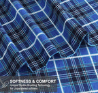 RUVANTI Flannel Sheets Twin Size - 100% Cotton Double Brushed Twin Sheets Set, Deep Pockets 16 Inches, All Seasons Breathable & Extra Soft Bed Sheets, Warm & Cozy, 3 Piece, Blue Plaid