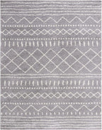 SAFAVIEH Arizona Shag Collection X-Large Area Rug - 11' x 15', Grey & Ivory, Moroccan Design, Non-Shedding, 1.6-inch Thick, Ideal for High Traffic Areas in Living Room, Bedroom (ASG741G-1115)