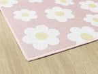 Flagship Carpets Schoolgirl Style Retro Daisies on Pink Educational Area Rug for Kids Room Seating Décor, Children's Classroom, Play Carpet for Teaching and Playroom, 7'6 "x 12'