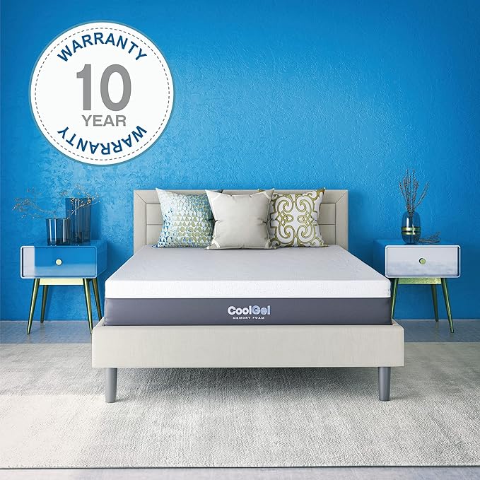 Cool Gel 12 Inch King Mattress Memory Foam Medium Firm, King Size Memory Foam Mattress Cooling, Made in the USA, 12" Depth with Pressure Relief, CertiPUR-US Certified No Fiberglass, CoolGel Bed