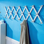 SKOLOO Hat Rack for Wall with 20 Hooks, Solid Wooden, Modern, Expandable Coat Rack Wall Mount for Coats, Hats, Bags, Baseball Caps, White