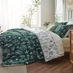 Bedsure Twin/Twin XL Comforter Set - Emerald Bed Set, 2 Pieces Cute Floral Bedding, 1 Soft Reversible Botanical Flowers Comforter and 1 Pillow Sham