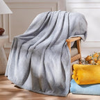 NEWCOSPLAY Super Soft King Blanket Grey Premium Silky Flannel Fleece Leaves Pattern Lightweight Bed Blanket All Season Use (Grey, King(90"x110"))