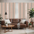 Ambesonne Southwestern Window Curtains Pack of 2, Traditional Vertical Borders Inspired by Prehistoric Art Ikat Style, Lightweight Set with Rod Pocket, 4 Panels of - 28" x 63", Brown Coral