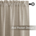 RYB HOME Natural Beige Linen Sheer Curtains 84 inches Long for Bedroom and Living Room, Weave Textured/Rod Pocket, Light Filtering Sheer Curtains and Drapes, W 52 x L 84 inches, 2 Panels Set