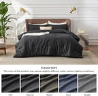 Bedsure Twin/Twin XL Comforter Set - Black Soft Bedding for All Seasons, Cationic Dyed Bed Set, 2 Pieces, 1 Twin Size Comforter (68"x88") and 1 Pillow Sham (20"x26"+2")