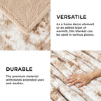 Bedsure GentleSoft Sherpa Fluffy Throw Blanket - Fleece Warm and Cozy Throw for Women Gift, Plush & Fuzzy Faux Fur Blanket for Couch, Sofa and Bed Decor, Tie Dye Design, Beige, 50x60 Inches
