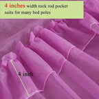 Akiky Bed Canopy with Lights Canopy Bed Curtains Canopy for Girls Boys Adults,Home Decoration Set of 8 Panels (Full/Queen, Purple)
