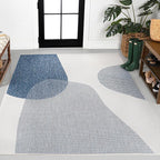 JONATHAN Y Geometric Organic Shapes Indoor Outdoor Area Rug 5X8 Cream/Navy, Zia Modern for Backyard, Patio, Porch, Easy-Cleaning, High Traffic, Pet-Friendly, Non-Shedding (TSN306B-5)