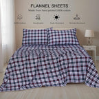RUVANTI Flannel Sheets Full Size - 100% Cotton Double Brushed Bed Sheets Set, Deep Pockets 16 Inches, All Seasons Breathable & Extra Soft Full Sheets, Warm & Cozy, 4 Piece, Noel