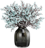 JAKY-Global Babys Breath Fabric Cloth Artificial Flowers 6 Bundle European Fake Silk Plants Decor Wedding Party Decoration Bouquets Real Touch DIY Home Garden (Grey Blue)