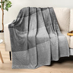 PAVILIA Gray Ombre Fleece Throw Blanket for Couch, Soft Flannel Blanket for Sofa Bed Room, Plush Lightweight Light Grey Gradient Blanket, Cozy Microfiber Decorative Gift Throw, 50x60