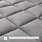 Great Bay Home King Mattress Topper. Thick, Elastic Corner Mattress Protector and Cover. Ultra-Soft Pillowtop Mattress Pad. Fits Mattresses Up to 18" (King, Light Grey)
