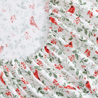 Laura Ashley - Flannel Sheets Queen Size, Anti-Pilling & Wrinkle Resistant Cotton, Touchably Soft for All-Season Comfort - Bed Sheets with Matching Pillowcases & Fitted Sheet (Jolly Cardinals Green)