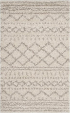 SAFAVIEH Arizona Shag Collection Accent Rug - 2'6" x 4', Ivory & Beige, Moroccan Design, Non-Shedding & Easy Care, 1.6-inch Thick Ideal for High Traffic Areas in Foyer, Living Room, Bedroom (ASG741A)