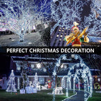 Connectable 100LED 42Ft 13Modes Christmas String Lights Indoor Outdoor | Extendable Green Wire Cool White Christmas Tree Lights with Timer | Twinkle Fairy Light Plug in for Xmas Tree(Cool White)