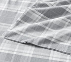 Laura Ashley - Flannel Sheets Full Size, Anti-Pilling & Wrinkle Resistant Cotton, Touchably Soft for All-Season Comfort - Bed Sheets with Matching Pillowcases & Fitted Sheet (Mulholland Plaid Grey)
