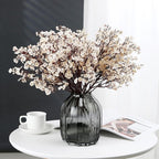 JAKY-Global Babys Breath Fabric Cloth Artificial Flowers 6 Bundle European Fake Silk Plants Decor Wedding Party Decoration Bouquets Real Touch DIY Home Garden (Beige, 6 Bundles)