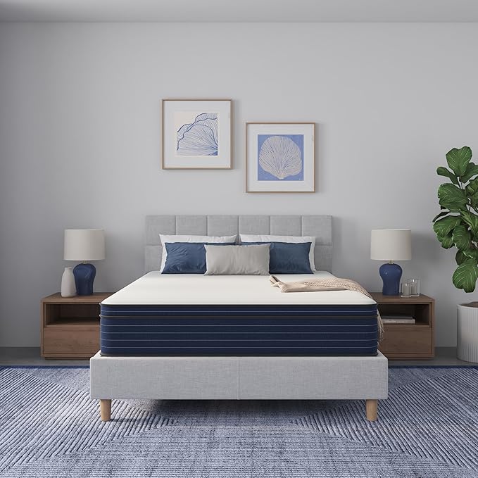 NapQueen Queen Size, 12 Inch New Victoria Hybrid Cooling Gel Infused Pocket Spring and Memory Foam Mattress, Bed in a Box, CertiPUR-US Certified