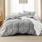 Bedsure Twin/Twin XL Comforter Set - Grey Bed Set, 2 Pieces Cute Floral Bedding, 1 Soft Reversible Botanical Flowers Comforter and 1 Pillow Sham
