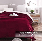 NANPIPER Sherpa Blanket Twin Thick Warm Blanket for Winter, Super Soft Fuzzy Flannel Fleece/Wool Like Reversible Velvet Plush (Wine Red, Twin Size 60"x80")