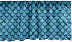 Ambesonne Fish Scale Window Valance Pack of 2, Nautical Design Realistic Graphic Water Drops on Half Circles Print, Rod Pocket Curtain Valances for Kitchen Bedroom, 42" X 12", Blue and Turquoise
