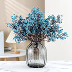 JAKY-Global Babys Breath Fabric Cloth Artificial Flowers 12 Bundle European Fake Silk Plants Decor Wedding Party Decoration Bouquets Real Touch DIY Home Garden (Autumn Blue-12pcs)