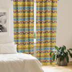 Ambesonne Aztec Curtains, Traditional Classic Tribal Style Folk Motif Sun Mexican Culture Image, Window Treatments 2 Panel Set for Living Room Bedroom, Pair of - 28" x 84", Yellow Orange