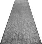 Custom Length Cut to Size Wide Width Carpet Runner Rug for Hallways, Skid Resistant Latex Rubber Backed, 31 inch Wide X Customized Length, Stripe Grey, 31 inch X 17 feet