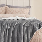 Bedsure GentleSoft Sherpa Fleece Throw Blanket Twin Size for Couch - Thick and Warm Throw for Women and Men, Soft Fuzzy Plush Blanke for Winter, Grey, 60x80 Inches