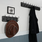 WEBI Coat Rack Wall Mount,Coat Hanger Wall,16" Hole to Hole,Coat Hooks Wall Mounted,Hook Rack,5 Hooks for Hanging Coats,Hats,Jacket,Clothes,Entryway,Black