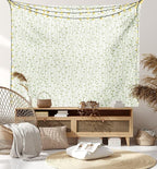 Lunarable Green and Beige Tapestry Queen Size, Green Leaves on Skinny Tangled Sprigs Fresh Nature Theme Foliage, Wall Hanging Bedspread Bed Cover Wall Decor, Queen Size, Pistachio Green