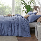 Bedsure Full Comforter Set - Infinity Blue Soft Bedding for All Seasons, Cationic Dyed Bed Set, 3 Pieces, 1 Full Size Comforter (82"x86") and 2 Pillow Shams (20"x26"+2")