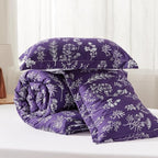 Bedsure California King Comforter Set - Dark Purple Bed Set, 3 Pieces Cute Floral Bedding, 1 Soft Reversible Botanical Flowers Comforter and 2 Pillow Shams