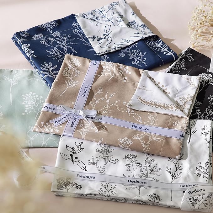 Bedsure Full Comforter Set - Light Taupe Bed Set, 3 Pieces Cute Floral Bedding, 1 Soft Reversible Botanical Flowers Comforter and 2 Pillow Shams